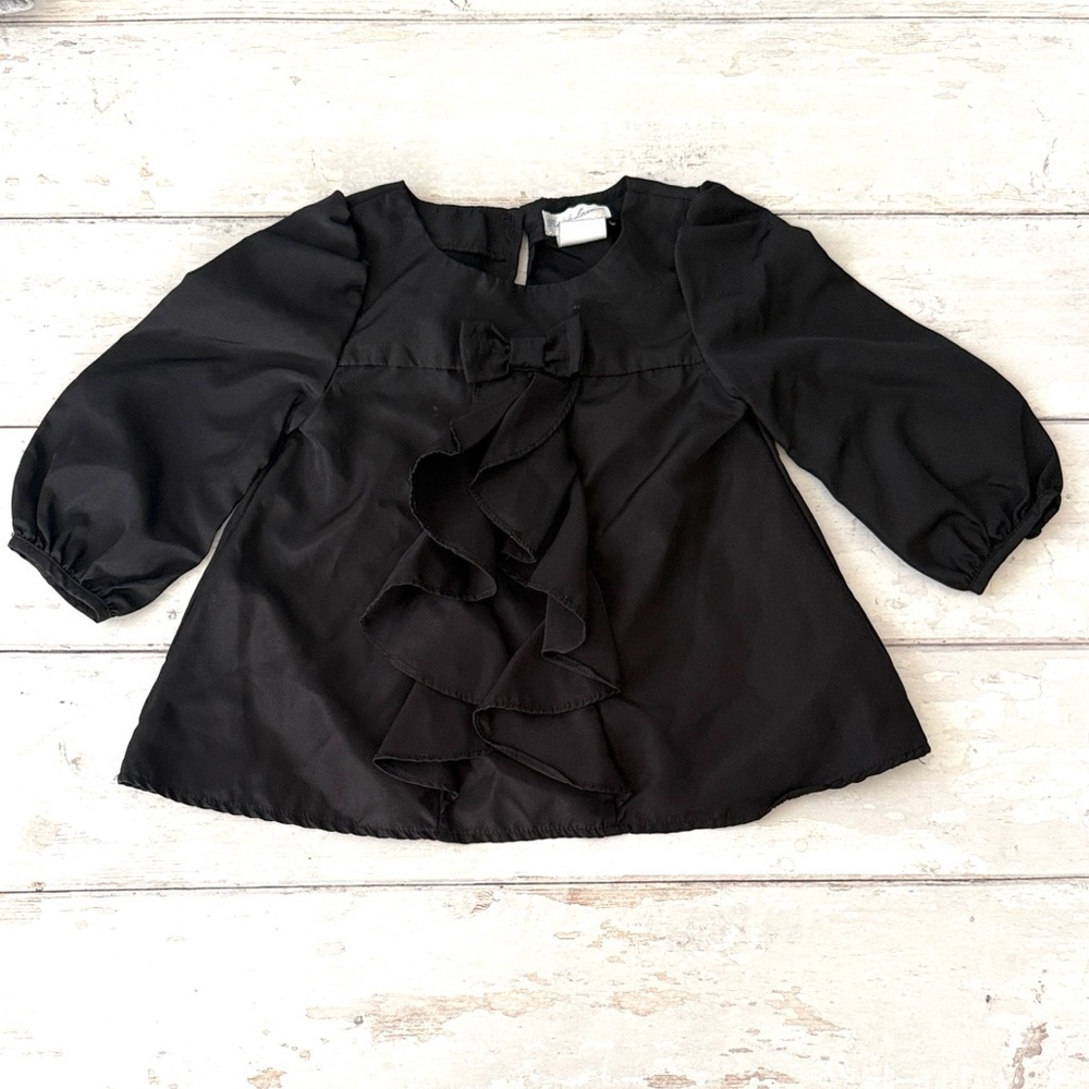 Ralph Lauren 12m Baby Girl Black Long Sleeve Dress Formal Wear Holiday Party